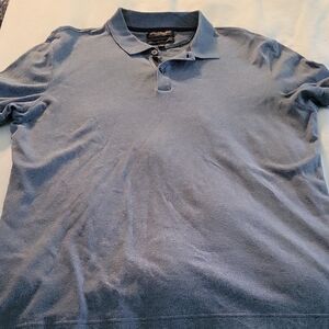 Banana Republic Luxury Touvh Blue Polo Shirt Sz L